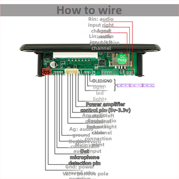 Placă Bluetooth auto MP3 decoder cu modul USB, radio FM și alimentare 12V