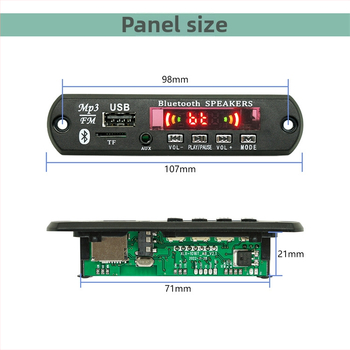 Placă Bluetooth auto MP3 decoder cu modul USB, radio FM și alimentare 12V