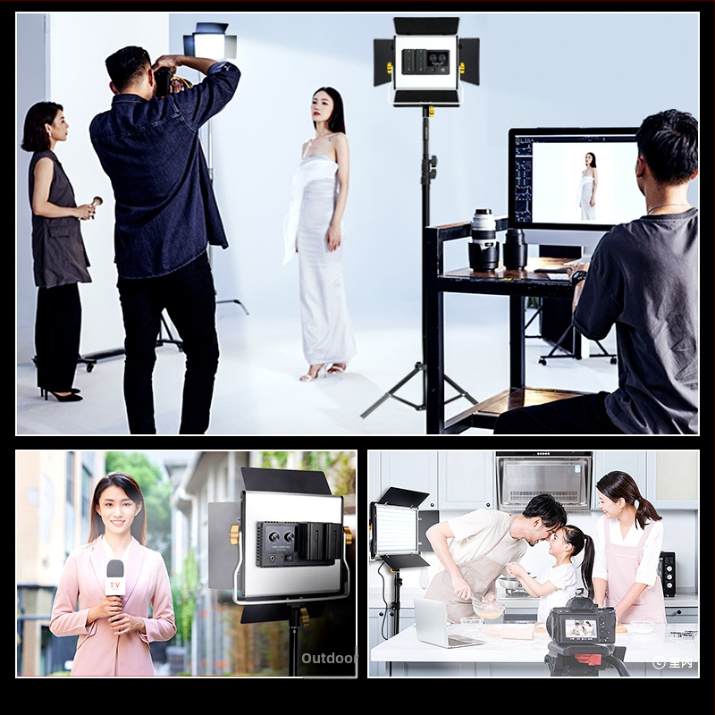 W660S Profesionálna LED lampa na fotografiu pre vnútorné/vonkajšie natáčanie — 40W, 14.8V, 3200–6500K ±200K, stmievateľná, nastavenie farby, kompatibilné s batériami F550/F750/F970 s adapterom