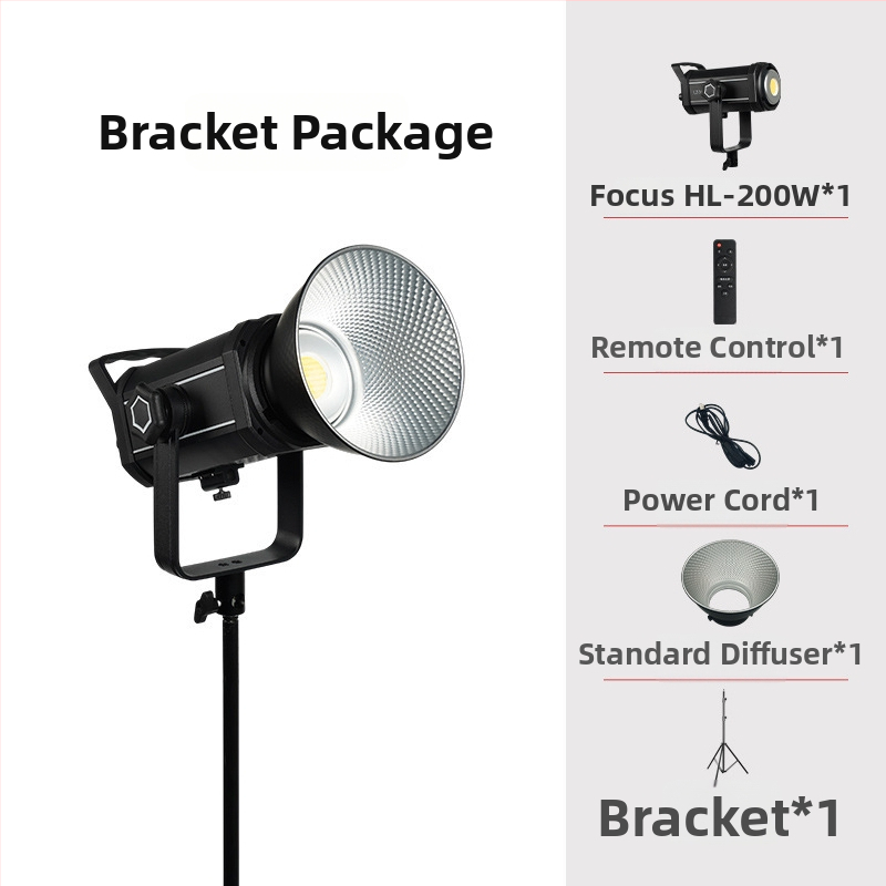 200W COB profesionálne svetlo na fotografovanie, stmievateľné, 2700–6500K, 110–265V, objímka E27