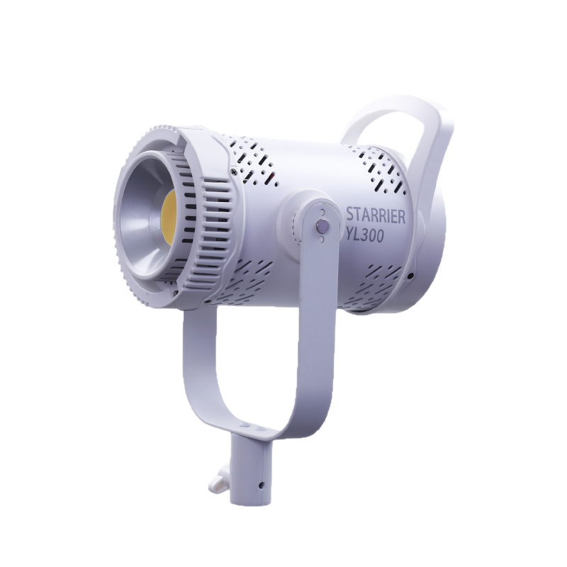 Професионална светлина за фотография, COB LED, 300W, 220V, 3 цветови температури, димер/регулиране на яркостта и цвета, обхват до 30 м