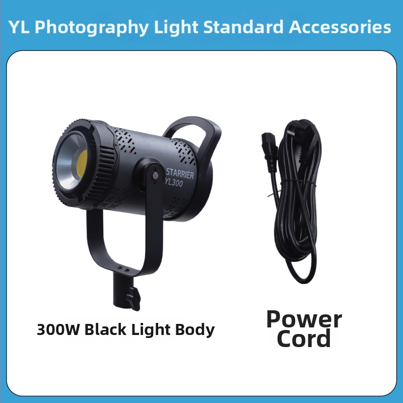 Profesionálne osvetlenie pre fotografovanie, COB LED 300W, 220V, 3 teploty farieb, stmievateľná jasnosť a nastaviteľná farba, dosah 30 m