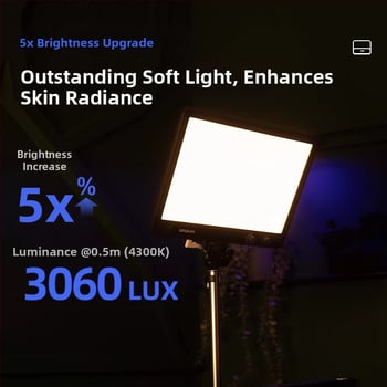 Profesionálne svetlo na fotografovanie pre Live stream, 26W, 2700–6500K, 110–220V, stmievateľné