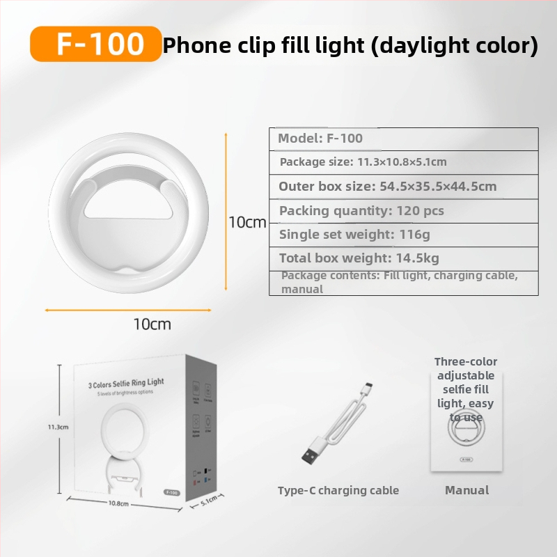 Mini körlámpa beépített akkumulátorral, három színhőmérséklettel és állítható fényerővel, kézben használható