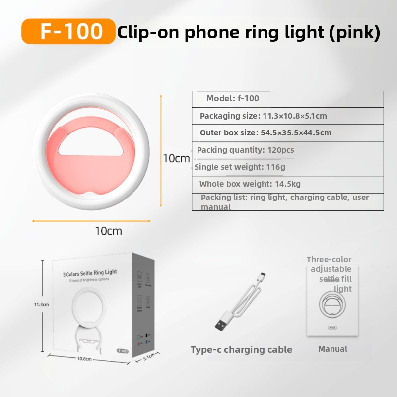 Mini körlámpa beépített akkumulátorral, három színhőmérséklettel és állítható fényerővel, kézben használható