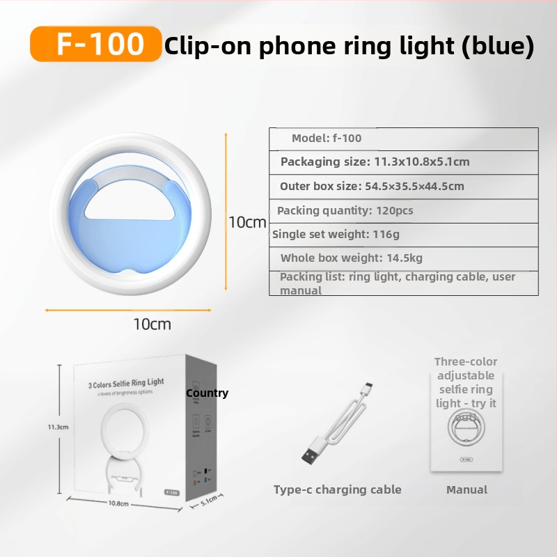 Mini körlámpa beépített akkumulátorral, három színhőmérséklettel és állítható fényerővel, kézben használható