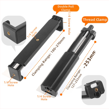 Suport pentru tabletă cu cap de clips pentru telefon și proiector, pliabil, bază de montaj 1/4 inch