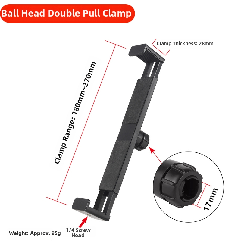 Suport pentru tabletă cu cap de clips pentru telefon și proiector, pliabil, bază de montaj 1/4 inch