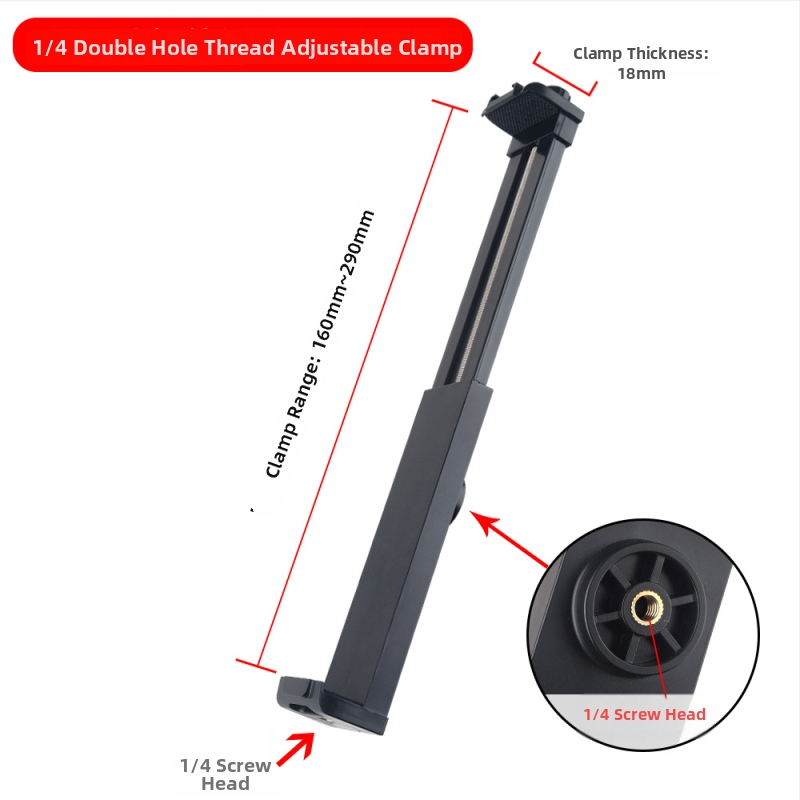 Suport pentru tabletă cu cap de clips pentru telefon și proiector, pliabil, bază de montaj 1/4 inch