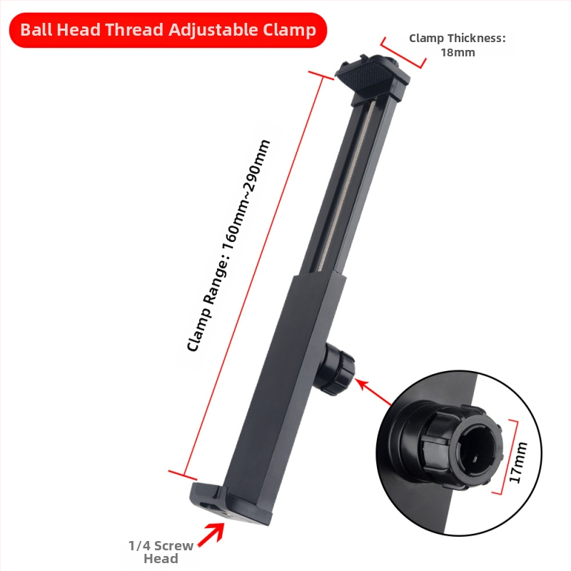 Suport pentru tabletă cu cap de clips pentru telefon și proiector, pliabil, bază de montaj 1/4 inch