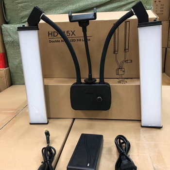 LED подсветка за снимане с двойна рамена — цифров дисплей, сгъваема, регулируема цветова температура 2500–9900K, напрежение 110–240V