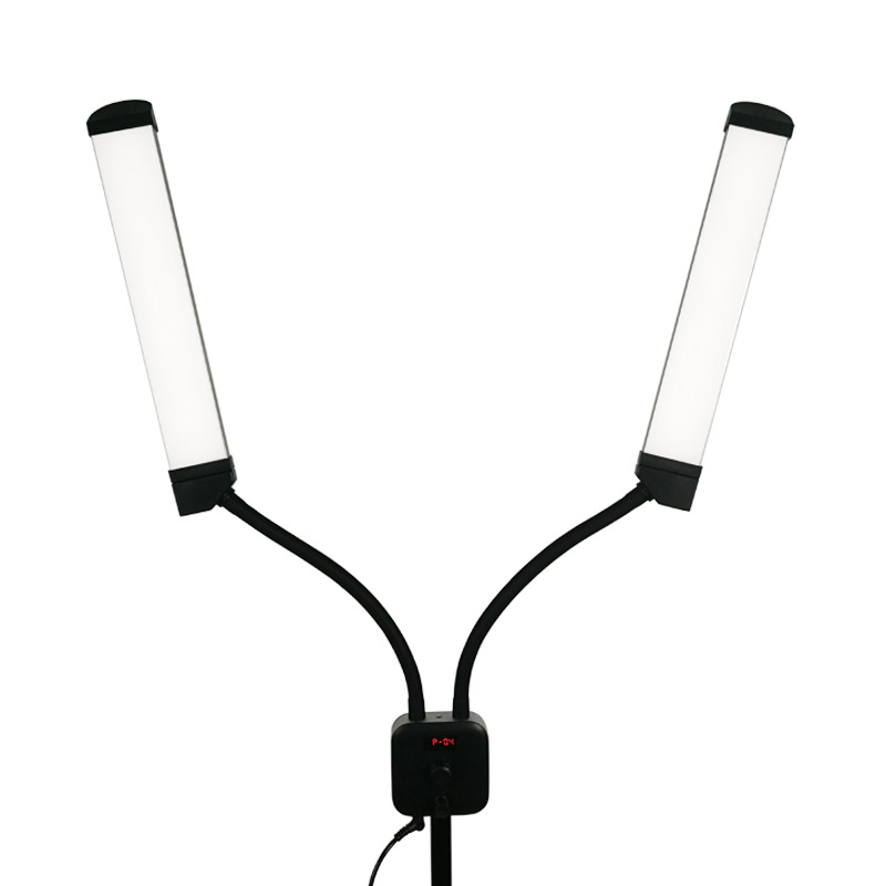 Obdĺžnikové svetlo s dvoma ramenami pre fotografovanie a selfie – 110–220V, 3000–6000K, stmievateľné a farebne nastaviteľné