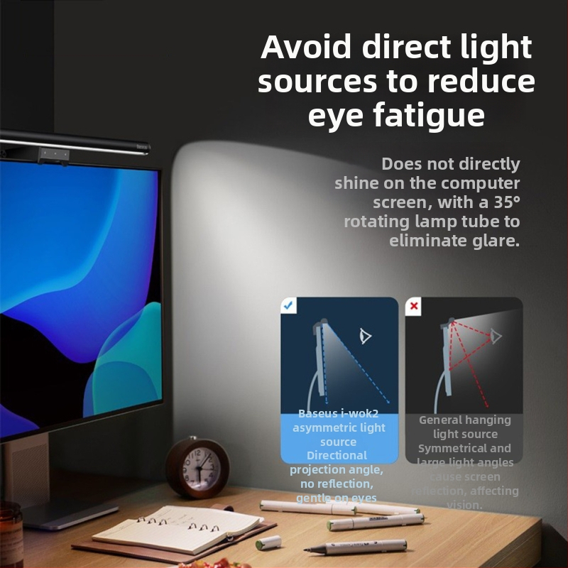 Monitora karājas LED lampiņa — USB barošana, skārienjūtīgs slēdzis, regulējams spilgtums, acīm draudzīga