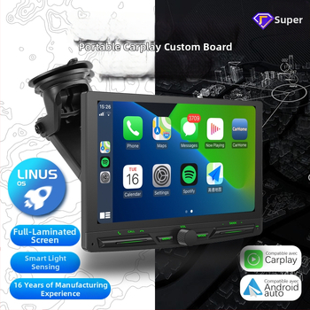 Ecran portabil wireless CarPlay, cu înregistrare auto și navigație la marșarier, model PS7002, display LCD, suport SD card, alimentare prin brichetă