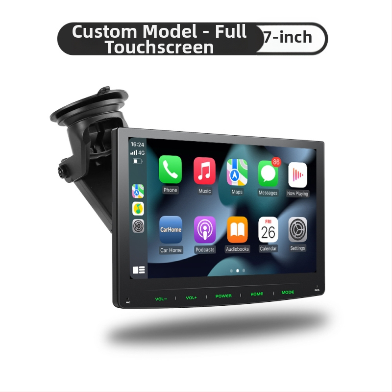 Ecran portabil wireless CarPlay, cu înregistrare auto și navigație la marșarier, model PS7002, display LCD, suport SD card, alimentare prin brichetă