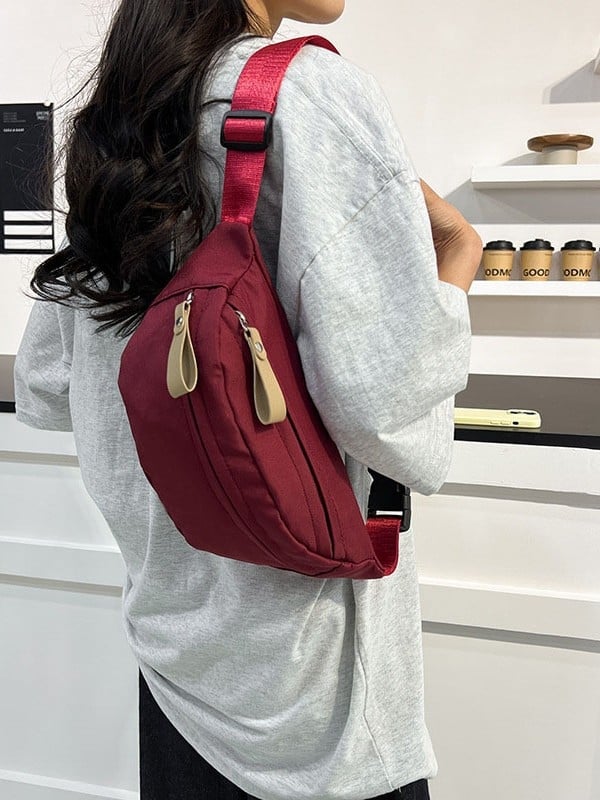 Crossbody torba s 3 džepa, Oxford tkanina, podstava od poliester, zatvarač