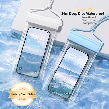 Vodootporna torbica za telefon za plažu s HD dodirnim zaslonom — kompatibilno s telefonima do 7,2 inča, plastično vodootporno kućište, moguć prilagođeni logotip, za plivanje, ronjenje i raftanje