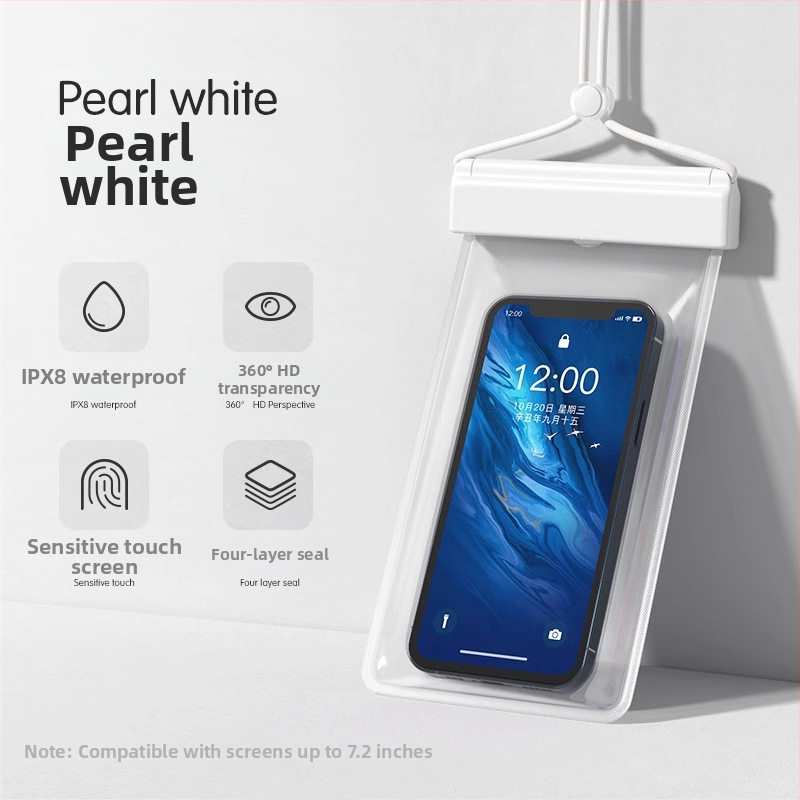 Vodootporna torbica za telefon za plažu s HD dodirnim zaslonom — kompatibilno s telefonima do 7,2 inča, plastično vodootporno kućište, moguć prilagođeni logotip, za plivanje, ronjenje i raftanje