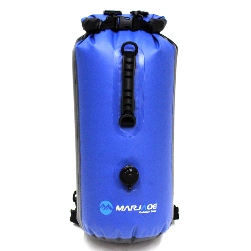 Водоустойчива раница‑кофа с въздушна клапа, 30 л капацитет, надуваем дизайн, PVC 0.52 мм 500D мрежеста материя, за рафтинг по река и плуване