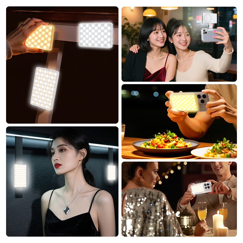 Lumină LED magnetică pentru iluminare de completare în videoconferințe mobile — CCT 2500K–9000K, CRI ≥95, până la 500 lux la 0.5 m, sub 10W, model CL-V22A, portabilă și de mână