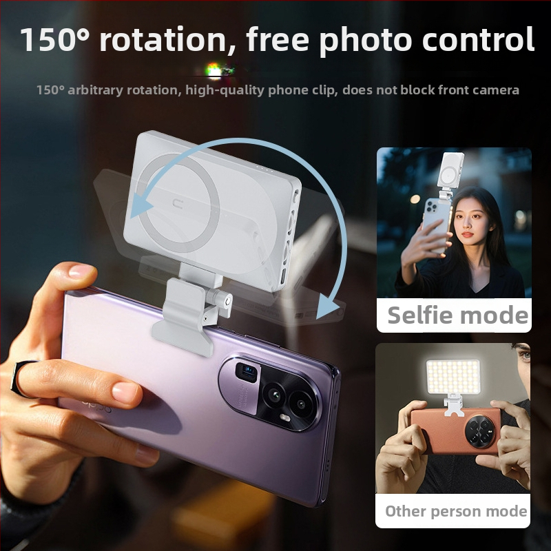 Magnetické LED svetlo pre dopĺňanie pre mobilné videokonferenčné stretnutia — CCT 2500K–9000K, CRI ≥95, až 500 lux na vzdialenosť 0.5 m, <10W, model CL-V22A, ručné a prenosné