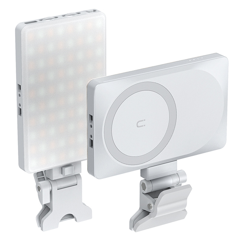 Lumină LED magnetică pentru iluminare de completare în videoconferințe mobile — CCT 2500K–9000K, CRI ≥95, până la 500 lux la 0.5 m, sub 10W, model CL-V22A, portabilă și de mână