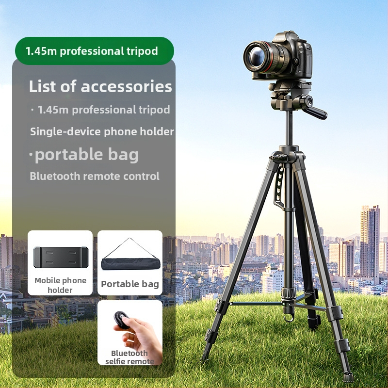Profesionalni foto-stativ za kameru od aluminija, tri sekcije, 3D gimbal, nosivost 5 kg, ploča brzog otpuštanja, kompatibilan s Canon, Sony i Fuji