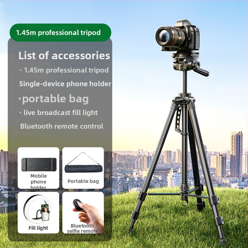 Profesionalni foto-stativ za kameru od aluminija, tri sekcije, 3D gimbal, nosivost 5 kg, ploča brzog otpuštanja, kompatibilan s Canon, Sony i Fuji