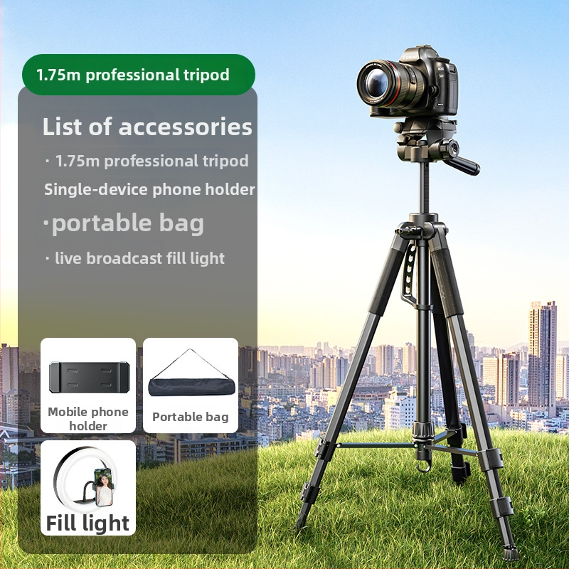 Profesionalni foto-stativ za kameru od aluminija, tri sekcije, 3D gimbal, nosivost 5 kg, ploča brzog otpuštanja, kompatibilan s Canon, Sony i Fuji