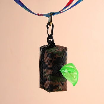 Диспенсър за торбички за кучешки изпражнения с преносим пакет за събиране, дизайн с плосък отвор, обикновена дебелина, висящ аксесоар за разходка