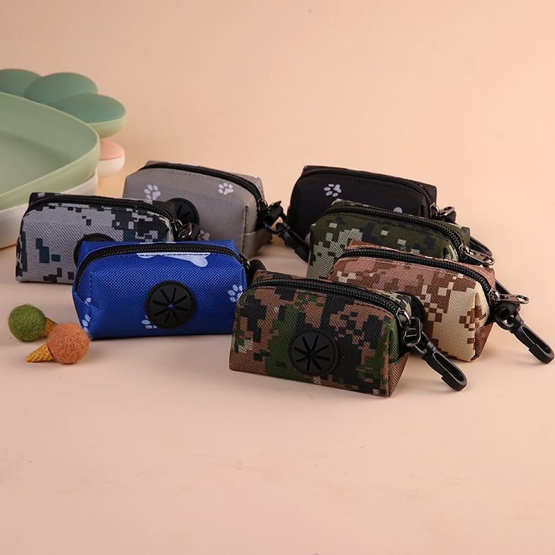 Диспенсър за торбички за кучешки изпражнения с преносим пакет за събиране, дизайн с плосък отвор, обикновена дебелина, висящ аксесоар за разходка