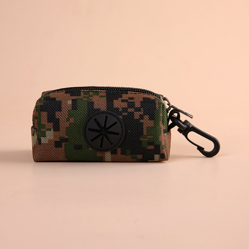 Диспенсър за торбички за кучешки изпражнения с преносим пакет за събиране, дизайн с плосък отвор, обикновена дебелина, висящ аксесоар за разходка