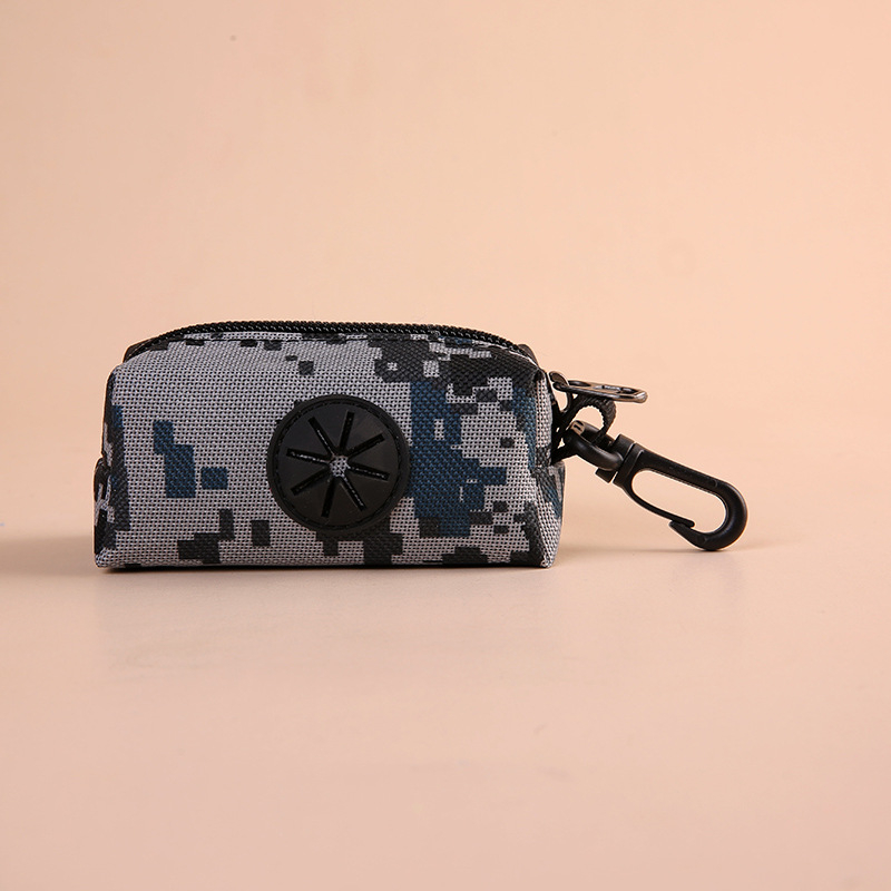 Диспенсър за торбички за кучешки изпражнения с преносим пакет за събиране, дизайн с плосък отвор, обикновена дебелина, висящ аксесоар за разходка