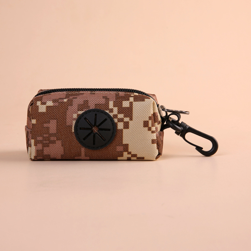 Диспенсър за торбички за кучешки изпражнения с преносим пакет за събиране, дизайн с плосък отвор, обикновена дебелина, висящ аксесоар за разходка