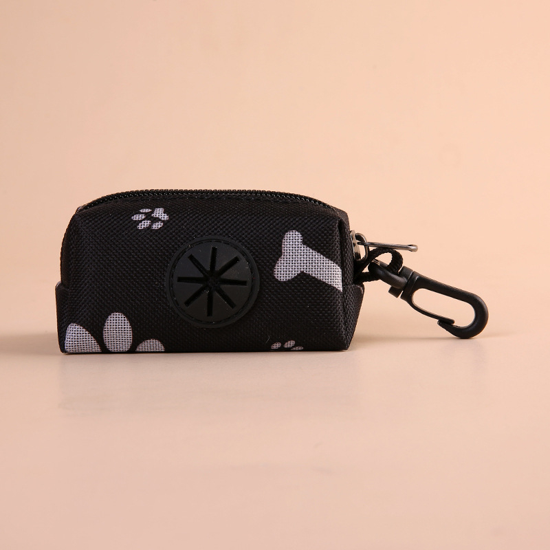 Диспенсър за торбички за кучешки изпражнения с преносим пакет за събиране, дизайн с плосък отвор, обикновена дебелина, висящ аксесоар за разходка