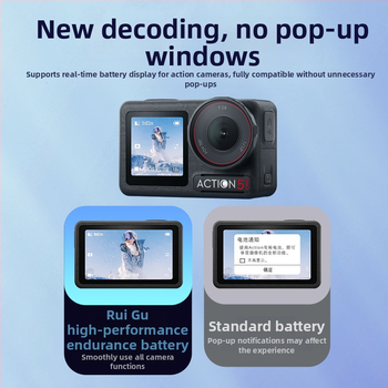 Зареждащ док за DJI Action5 Pro/4/3 – аксесоар с държач за дъното на спортна камера