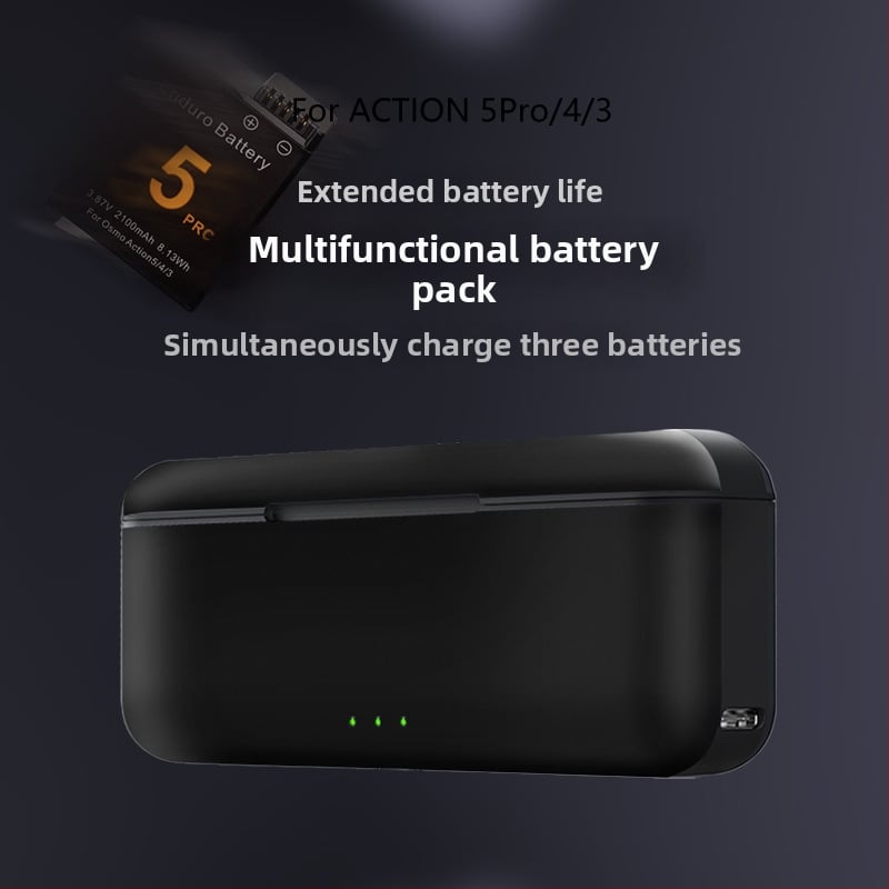 Зареждащ док за DJI Action5 Pro/4/3 – аксесоар с държач за дъното на спортна камера