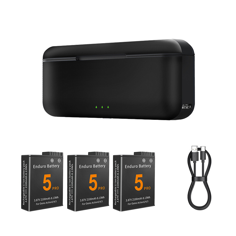 Зареждащ док за DJI Action5 Pro/4/3 – аксесоар с държач за дъното на спортна камера