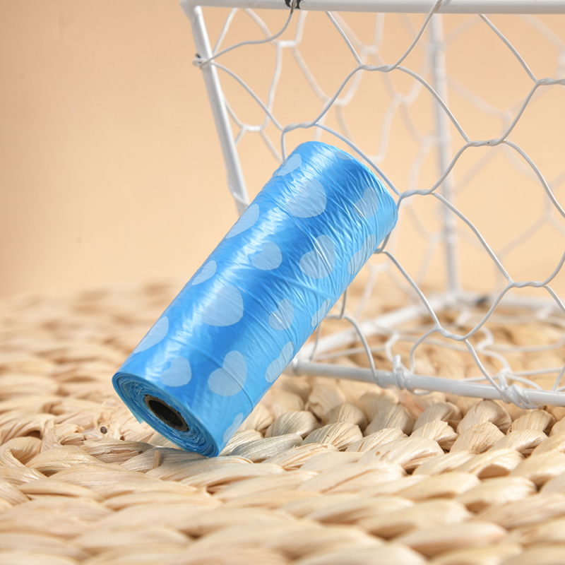 Jiahao saci de gunoi pentru animale de companie, rolă continuă, imprimeu inimă, plastic, o singură folosință, grosime normală