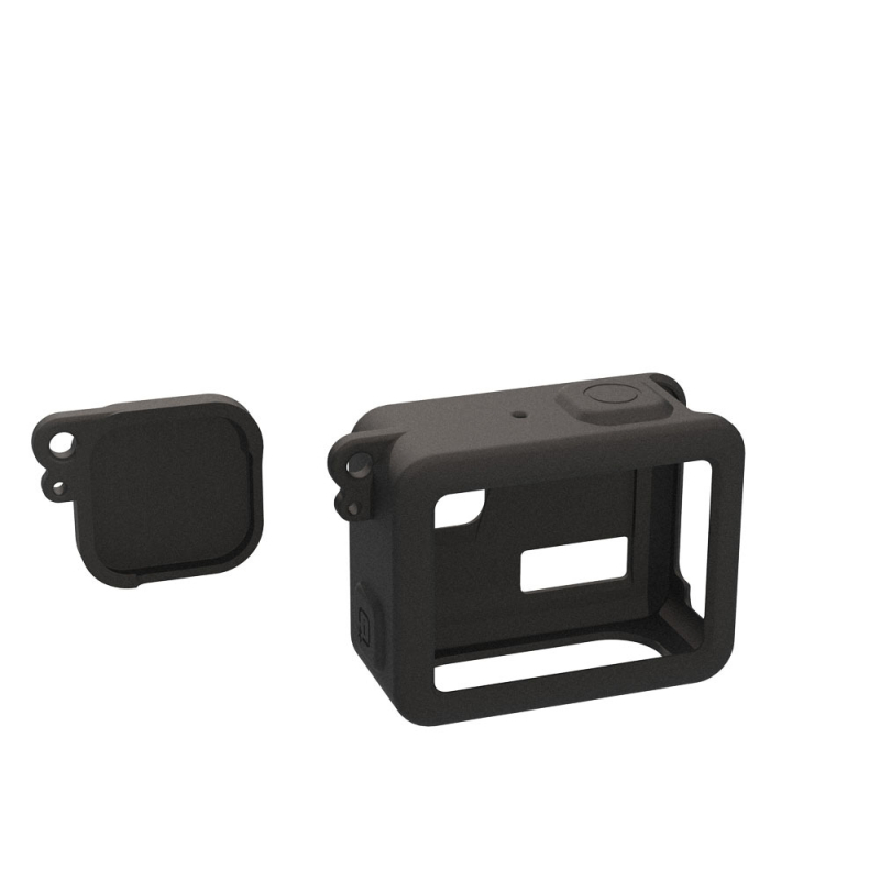 Silikonsko kućište za GoPro Hero Mini 4K – prašini otporno, pad otporno i vodootporno; materijal silikon+ABS; uključuje pokrov objektiva, bočni pokrov, dugačak užad i užad protiv gubitka