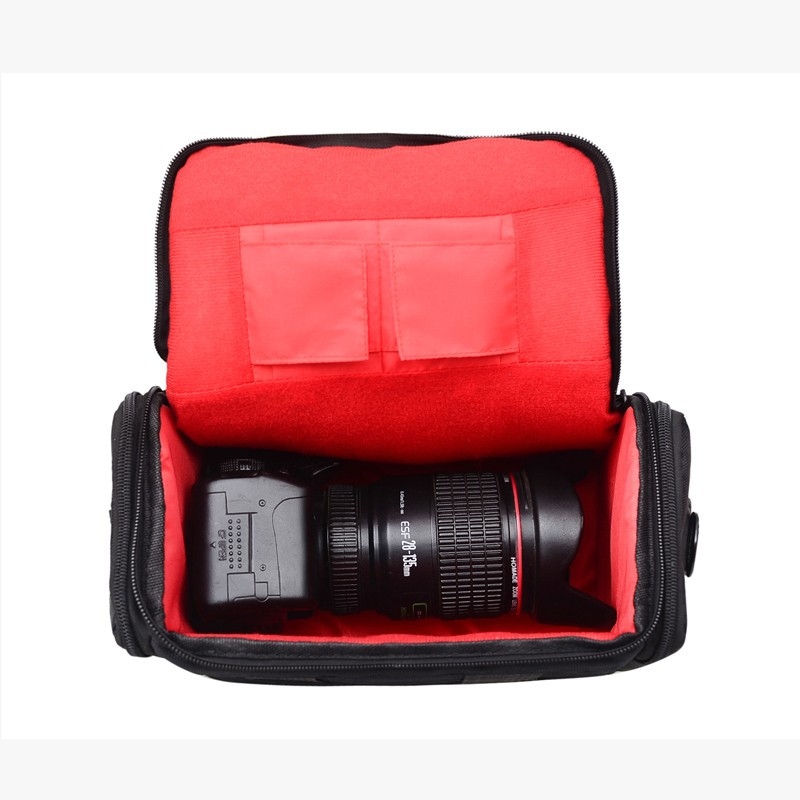 Nailoninė fotoaparatų rankinė be veidrodžio ir DSLR – peties krepšys, atsparus dėvėjimui ir smūgiams, vidinis pamušalas iš poliesterio ir medvilnės