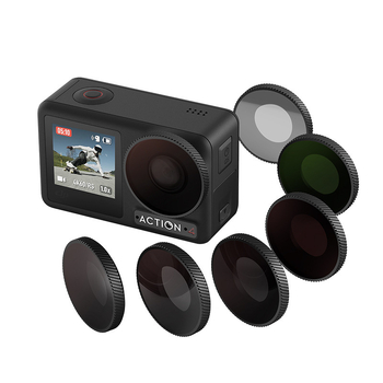 Amagisn ND/CPL/UV филтър за DJI Osmo Action 5 Pro / 4 – алуминиева сплав + стъкло; пакетът включва филтър и предпазен калъф