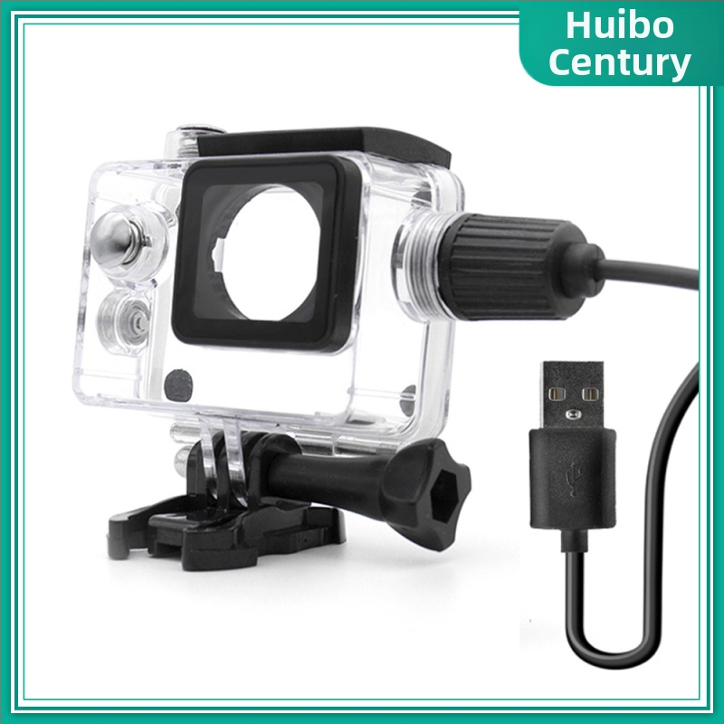 SJ4000 Type B vodotesný kryt pre akčnú kameru — bočné nabíjanie a nahrávanie, ABS materiál, balenie obsahuje Type B kryt + základňa + dátový kábel