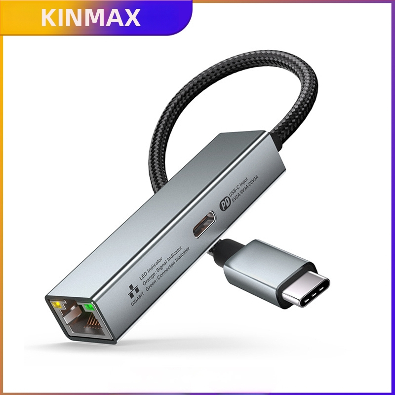 Adaptor USB-C către RJ45 Gigabit DK03 – USB 3.0, 10/100/1000 Mbps, indicator LED, compatibil Windows 11/10/8.1/8, macOS, iOS, Android