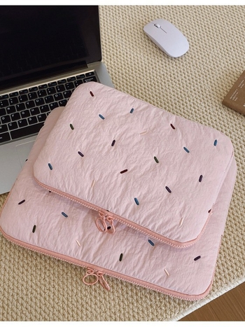 Нейлонов калъф за лаптоп с полка-точкова шарка, водоустойчив и разширяем, лято 2025