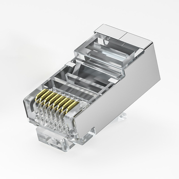 RJ45 Cat6 Shielded Crystal Head, Zeltīts, Tīrs varš, 8P8C