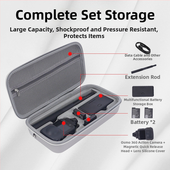 Carcasă rigidă impermeabilă de depozitare pentru Insta360 Go 3 — material EVA+PU+ Jiaji, prelucrare prin presare la cald + cusut + imprimare, model YT24101, branding personalizat la cerere