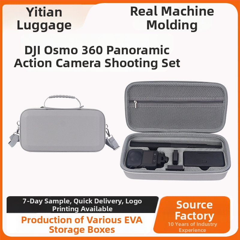 Carcasă rigidă impermeabilă de depozitare pentru Insta360 Go 3 — material EVA+PU+ Jiaji, prelucrare prin presare la cald + cusut + imprimare, model YT24101, branding personalizat la cerere