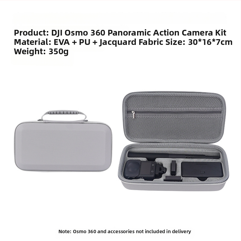 Carcasă rigidă impermeabilă de depozitare pentru Insta360 Go 3 — material EVA+PU+ Jiaji, prelucrare prin presare la cald + cusut + imprimare, model YT24101, branding personalizat la cerere