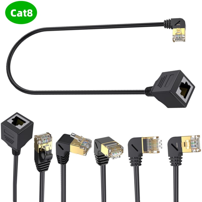 ERE YR-CAT8-MF-01 Cat8 RJ45 produžni kabel s 90° spojnicama, muški i ženski, 10 Gbps